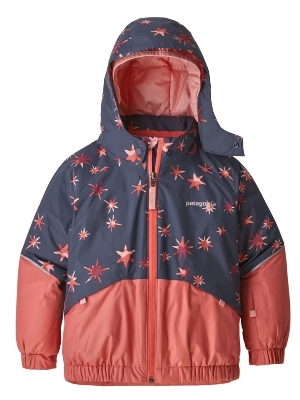 Patagonia Kids Navy & Coral Star snow pile